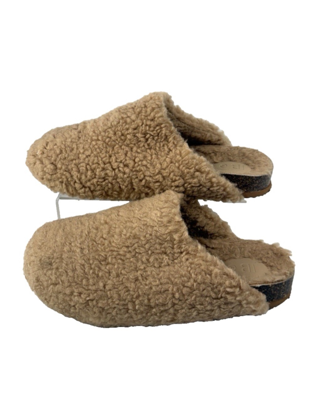 Intentionally Blank Apres Slipper Fuzzy Slip On Clogs Tan Brown Furry Size 7